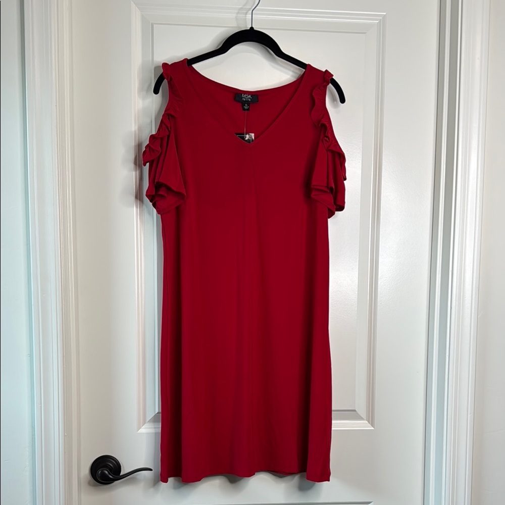 MSK Red Cold Shoulder Dress